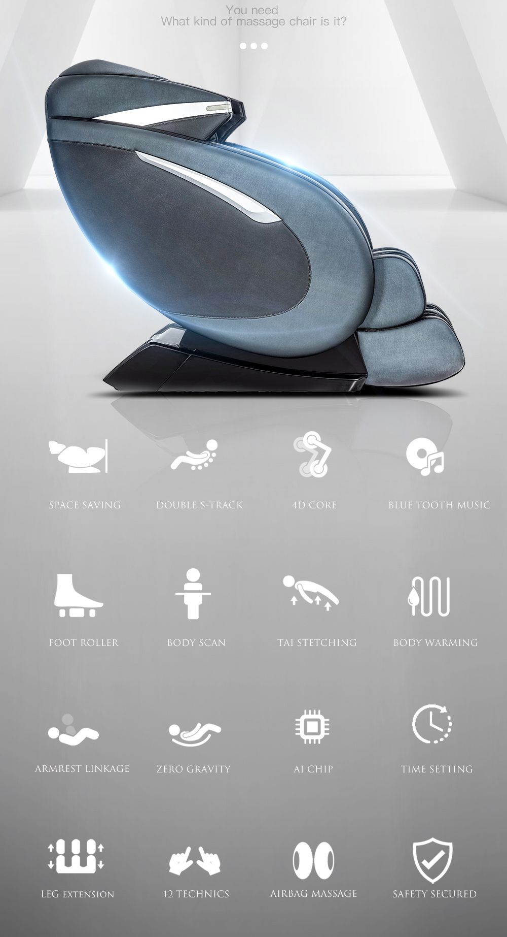 2020 New Style 4D Electric Full Body Massage Chair