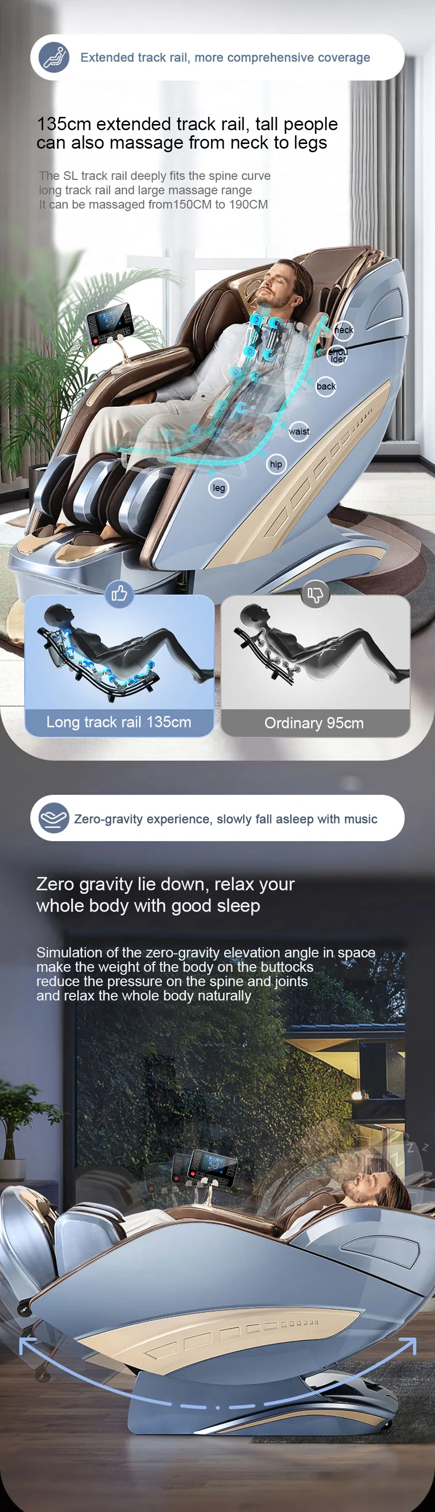 2021 Hot Sale Electric Full Body Shiatsu Smart Ai Music Massage Chai