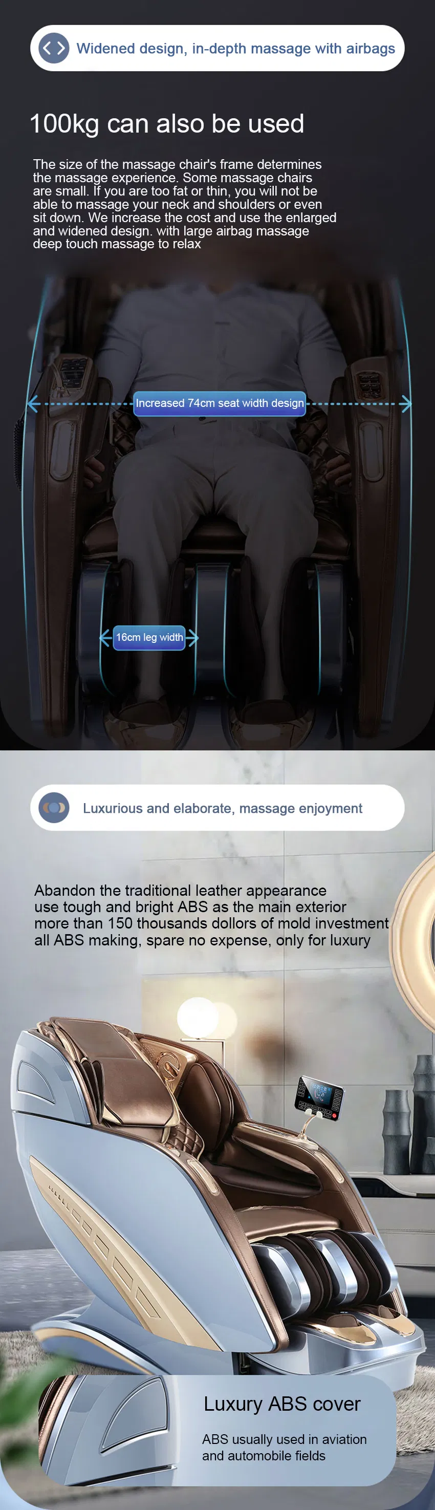 2021 Hot Sale Electric Full Body Shiatsu Smart Ai Music Massage Chai