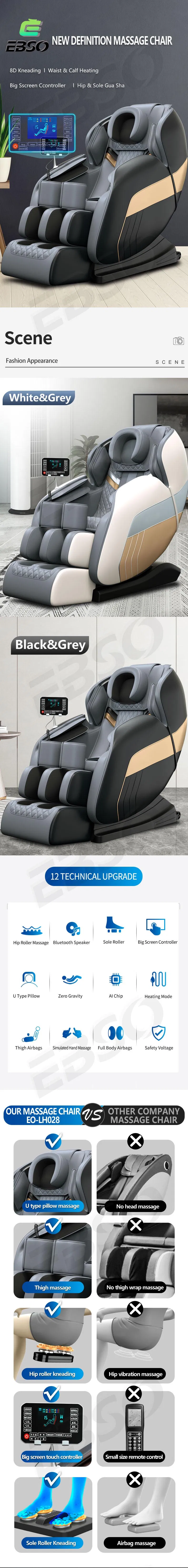 8d Relaxation Shiatsu Electric Massage Chair Recliner Zero Gravity Full Body Stretching Massage Chair