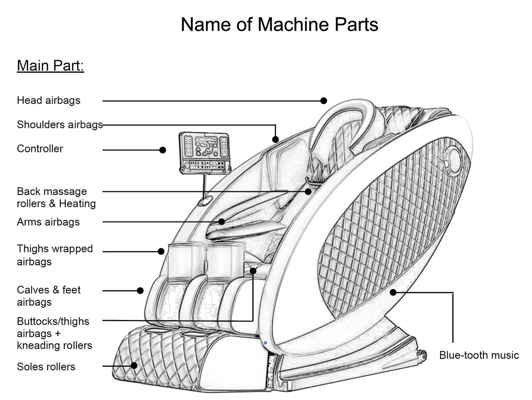 Cheap Electric Full Body Egg Shape Chair Massager Vibration Air Squeezing Shiatsu L Track Massage Chair with Bt Speakers