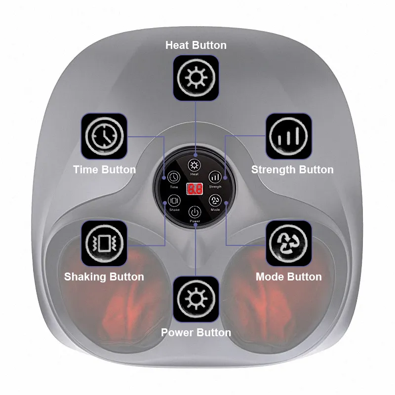 Deep Kneading Shiatsu Heating Compression Foot Massager