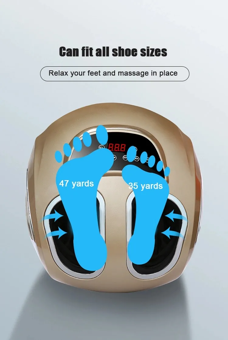 Electric Foldable Air Pressure Roller Feet Massage Machine Shiatsu Kneading Vibrating Foot Calf and Leg Massager with Heating