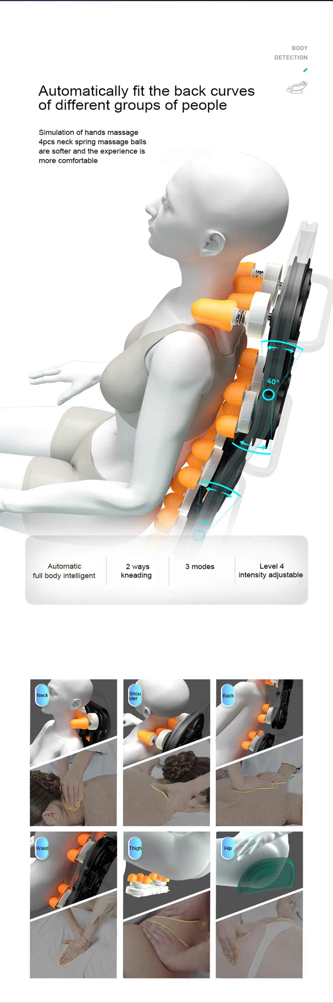 Electric Zero Gravity Full Body Care Foot Shiatsu Massage Chair