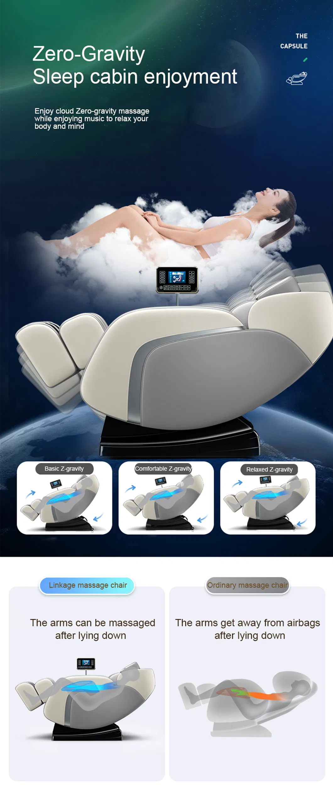 Electric Zero Gravity Full Body Care Foot Shiatsu Massage Chair