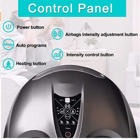 Foot Massager Machine with Heat Function, Shiatsu Deep Kneading, Air Compression, Multiple Massage Modes and Multi-Level Setting Adjustable Intensities