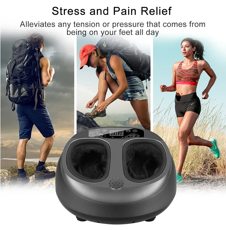 Foot Massager Machine with Soothing Heat Electric Shiatsu Deep Feet Kneading Rolling Massage Air Compression