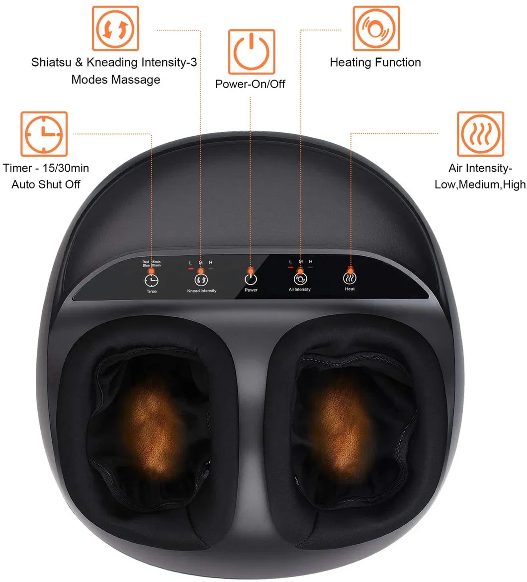 Foot Massager with Heat Shiatsu Foot Massager with Handle Design 6 Mode with Kneading Rolling Air Compression and Built-in Heat Function China Factory