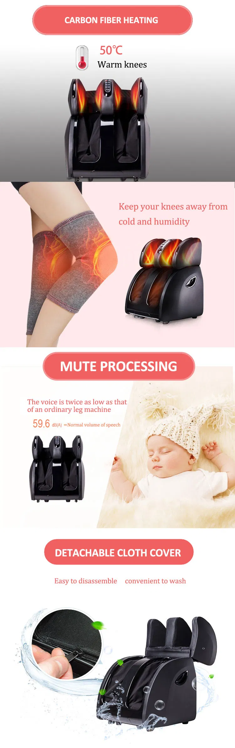 High Quality Electric Kneading Calf Foot Roller Massager