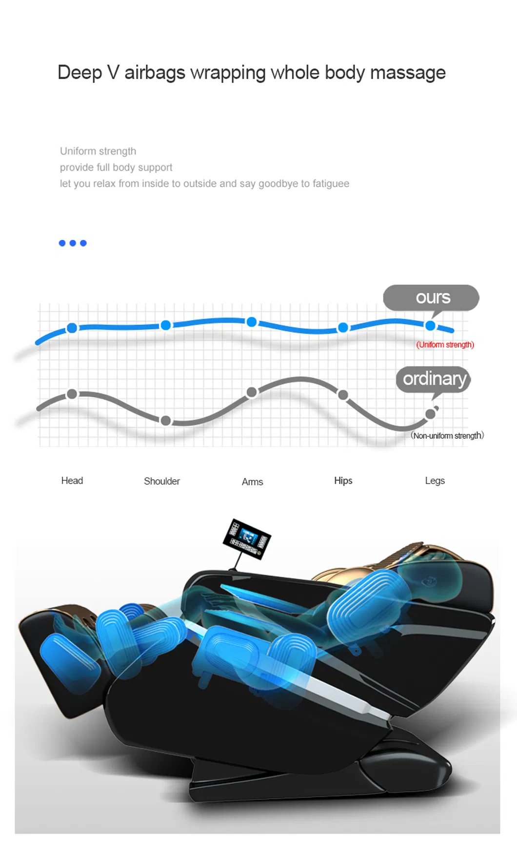 Home Body Comforter Health Care Zero Gravity Heat Massage Chair