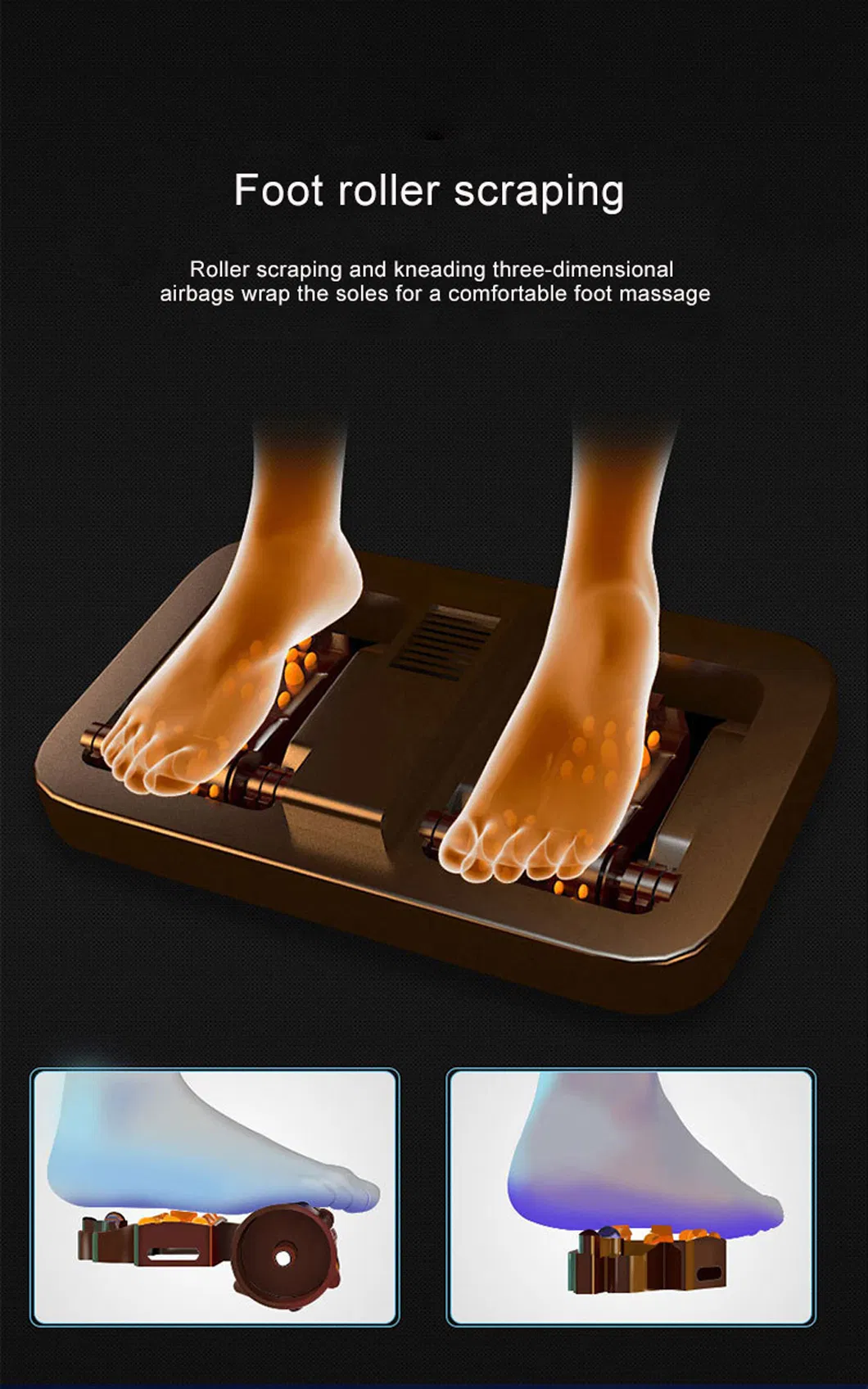 Hot Selling Shiatsu Tapping Kneading Vibration Heat Body Massage Chair