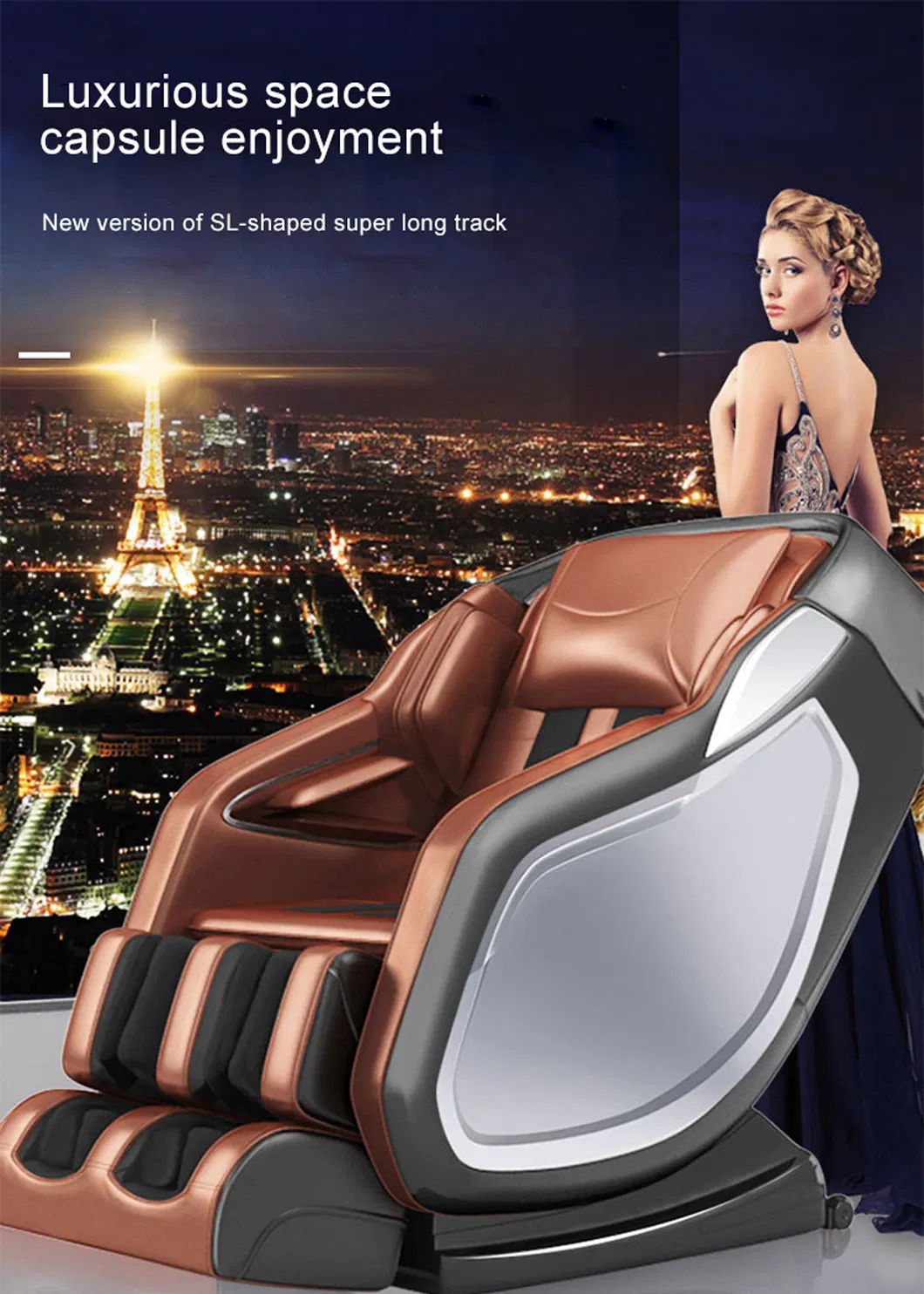Hot Selling Shiatsu Tapping Kneading Vibration Heat Body Massage Chair