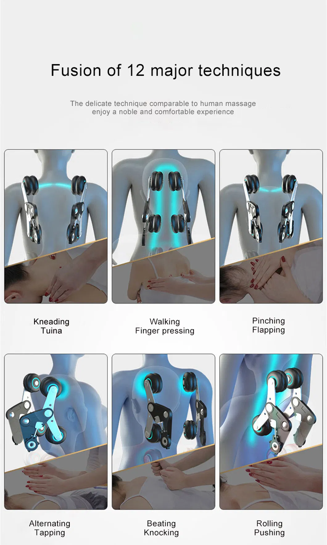 Hot Selling Shiatsu Tapping Kneading Vibration Heat Body Massage Chair
