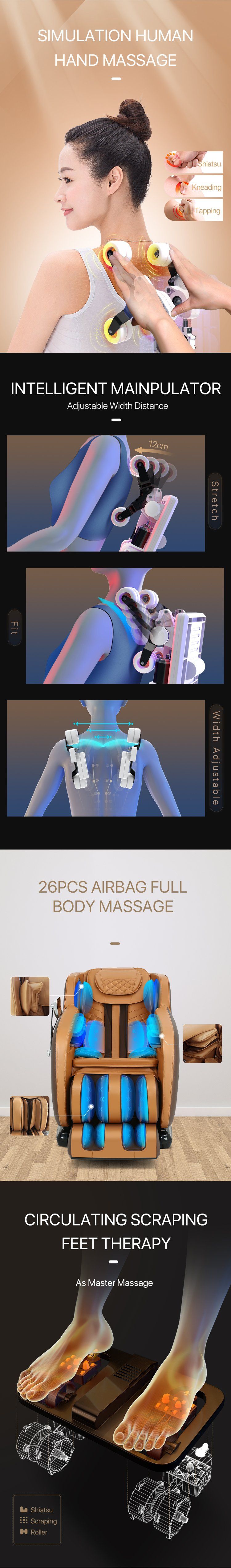 Jare S9 Wholesale Price 4D Zero Gravity Full Body Airbags Kneading Heating Back Vibration Hot Sales Recline Massage Chair