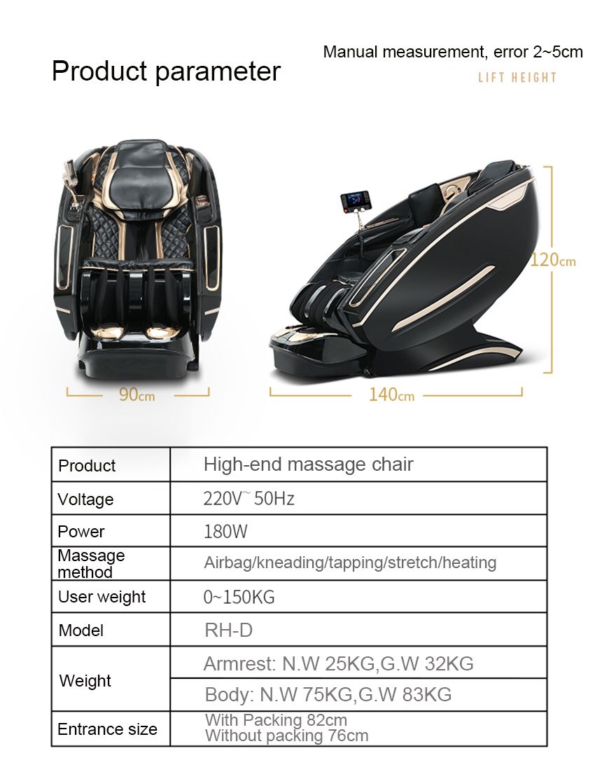 Luxury Automatic Shiatsu Kneading Zero Gravity Heating Body Care Massage Chair