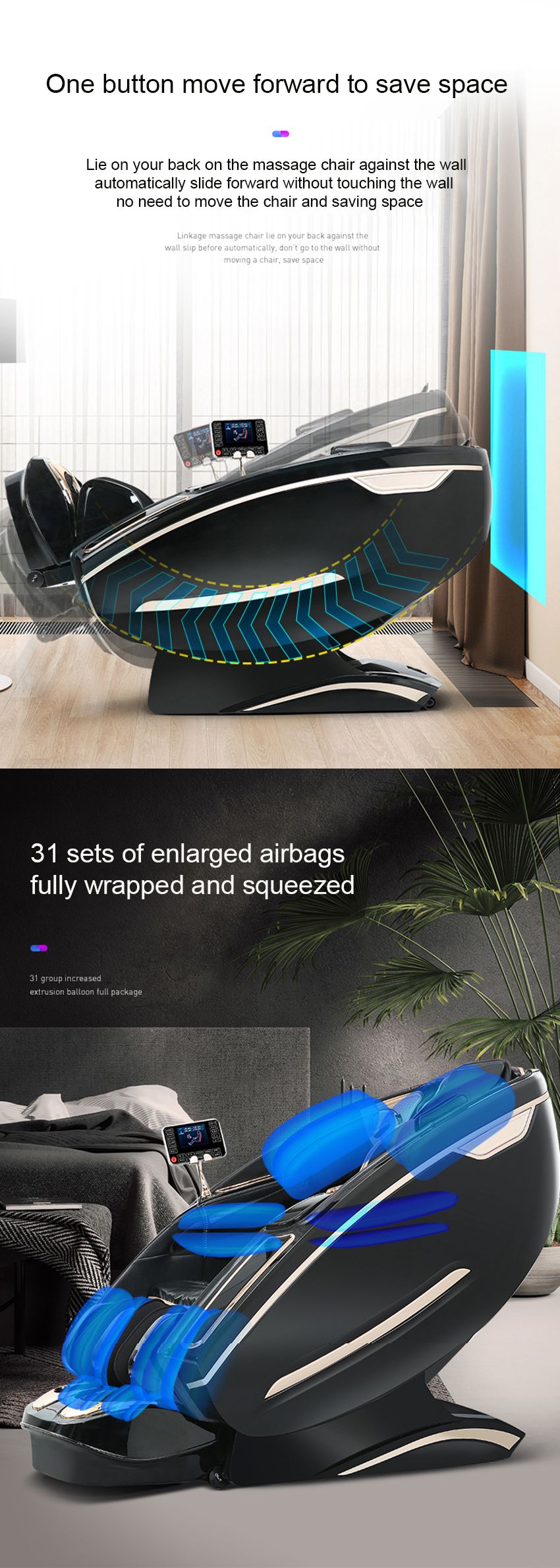 Luxury Automatic Shiatsu Kneading Zero Gravity Heating Body Care Massage Chair