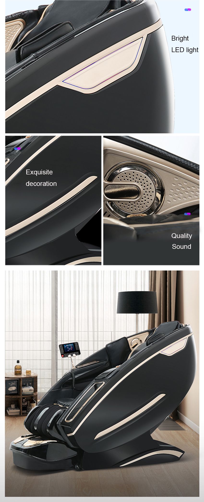 Luxury Automatic Shiatsu Kneading Zero Gravity Heating Body Care Massage Chair