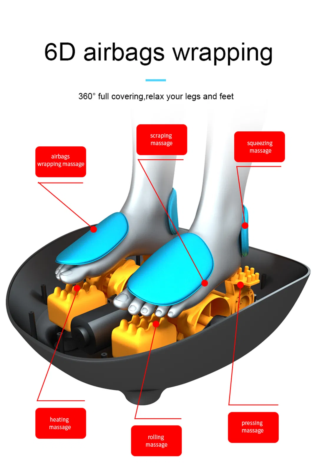 New Style Intelligent Foot Massager Rolling Heating Pressing Squeezing Scraping Foot Massager