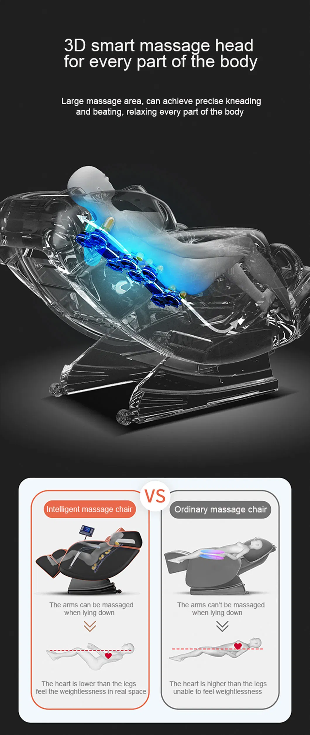 Ningde Gravity Zero 3D Smart Massage Head Massaging Massage Chair with Spare Parts