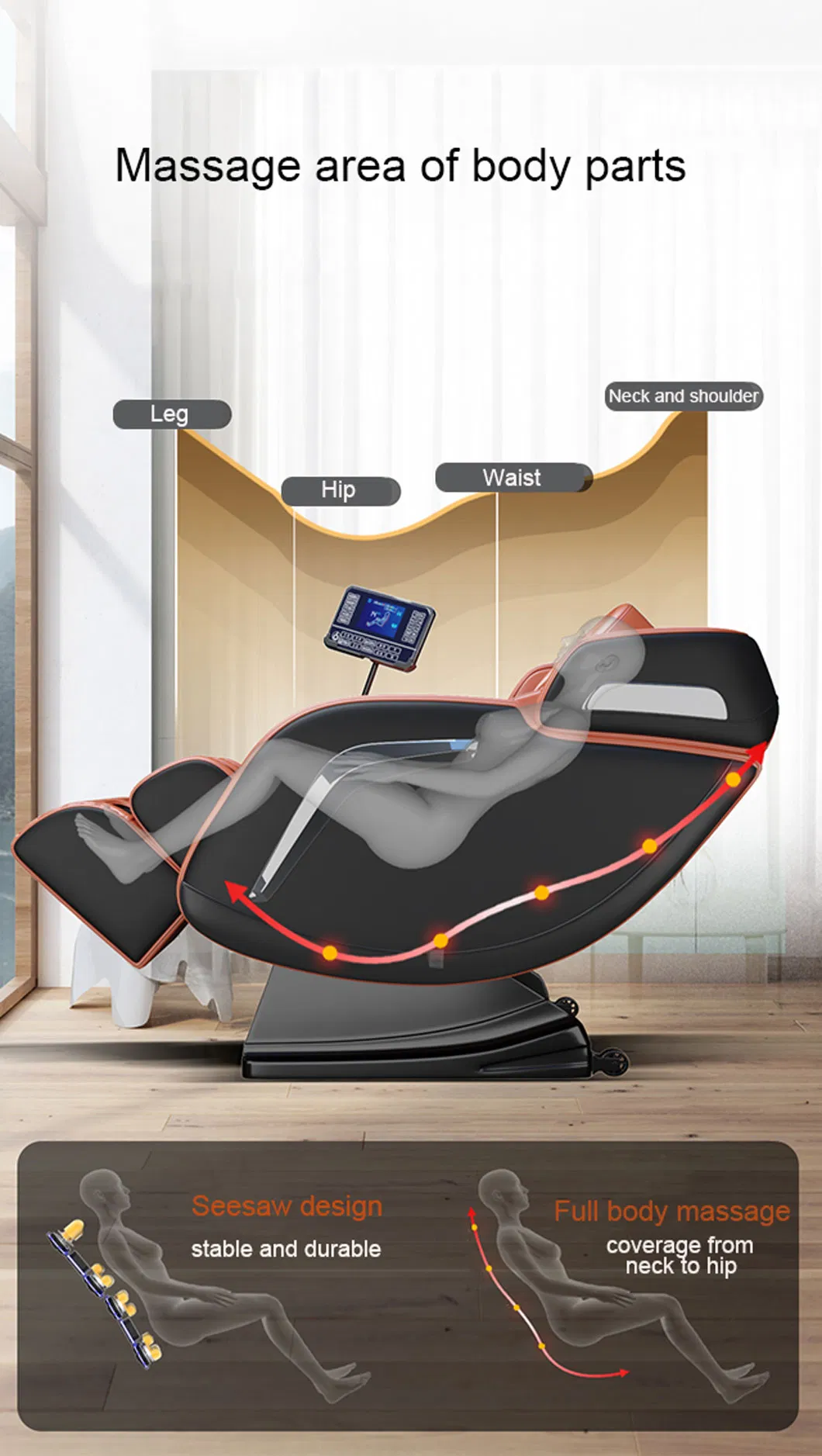 Ningde Gravity Zero 3D Smart Massage Head Massaging Massage Chair with Spare Parts