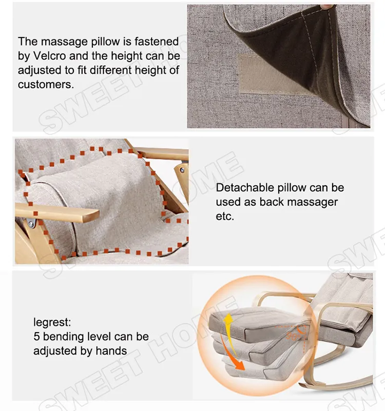 Portable Healthcare Rocking Vibration Full Body Heated Electric Mini Swing Shiatsu Kneading Massage Chair