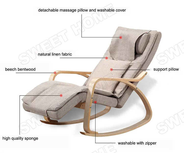 Portable Healthcare Rocking Vibration Full Body Heated Electric Mini Swing Shiatsu Kneading Massage Chair