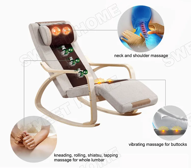 Portable Healthcare Rocking Vibration Full Body Heated Electric Mini Swing Shiatsu Kneading Massage Chair