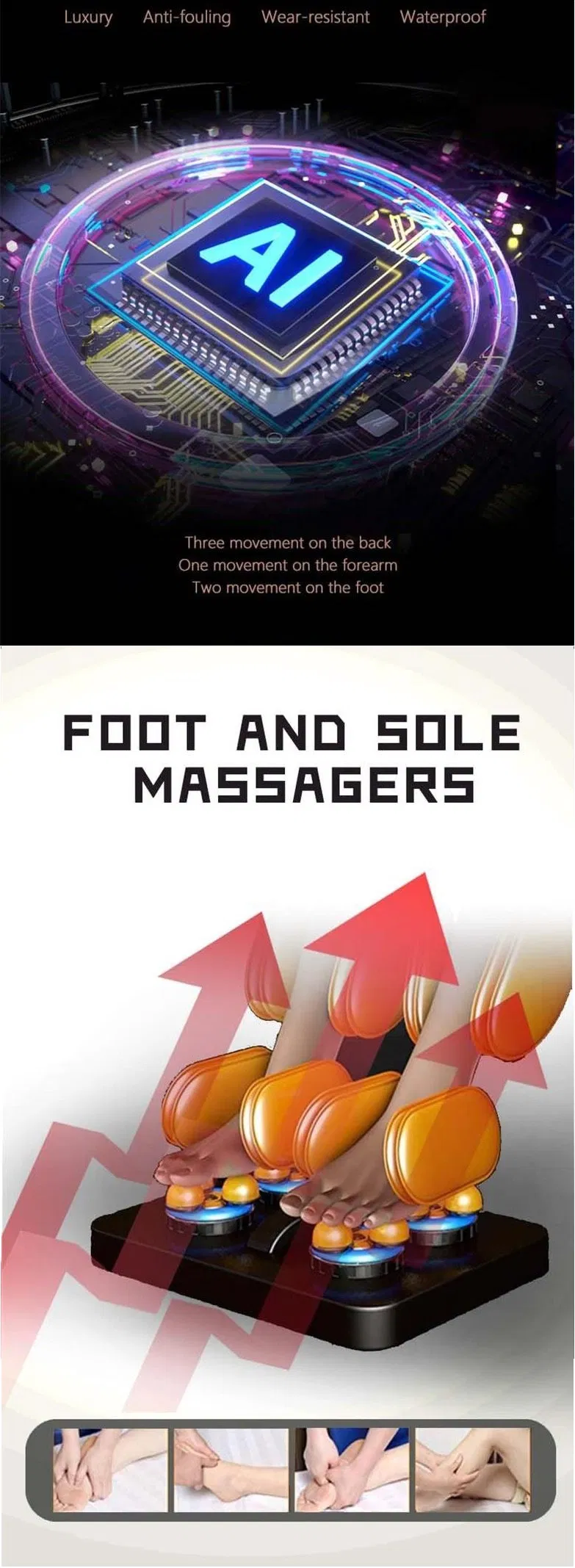 Professional 4D Rocking Elegant Design Full Body Shiatsu Massage Chair